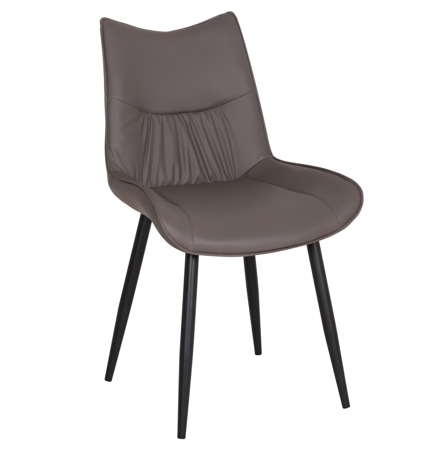 Стол за јадење EISEN од СИВА PU кожа (FANGO) - метални нозе во ЦРНА боја 54x58x89Hcm.