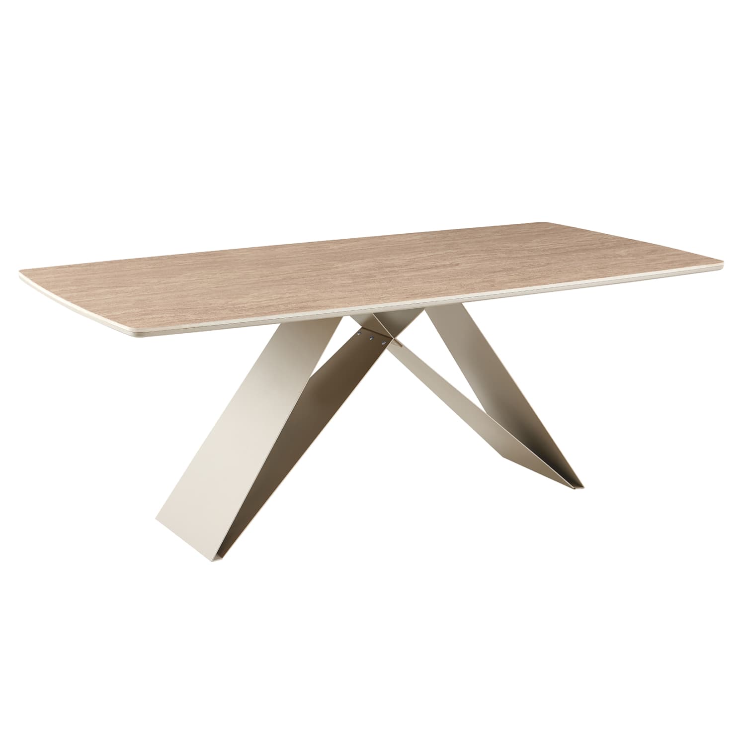 DINING TABLE CATAN SINTERED STONE TOP IN TRAVERTINE STONE LOOK 200x100x75Hcm.