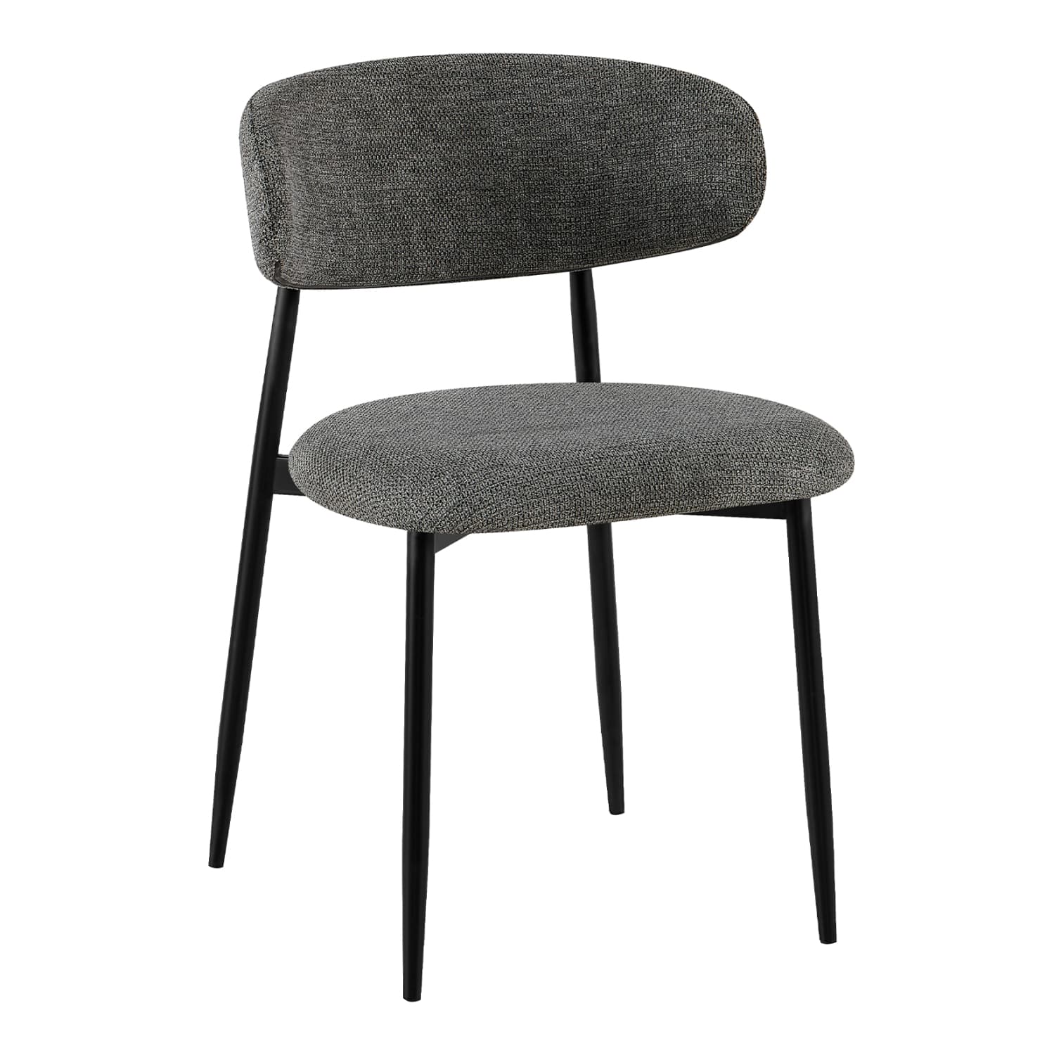 DINING CHAIR KIMO GREY FABRIC--METAL LEGS IN BLACK 47x48x78Hcm.