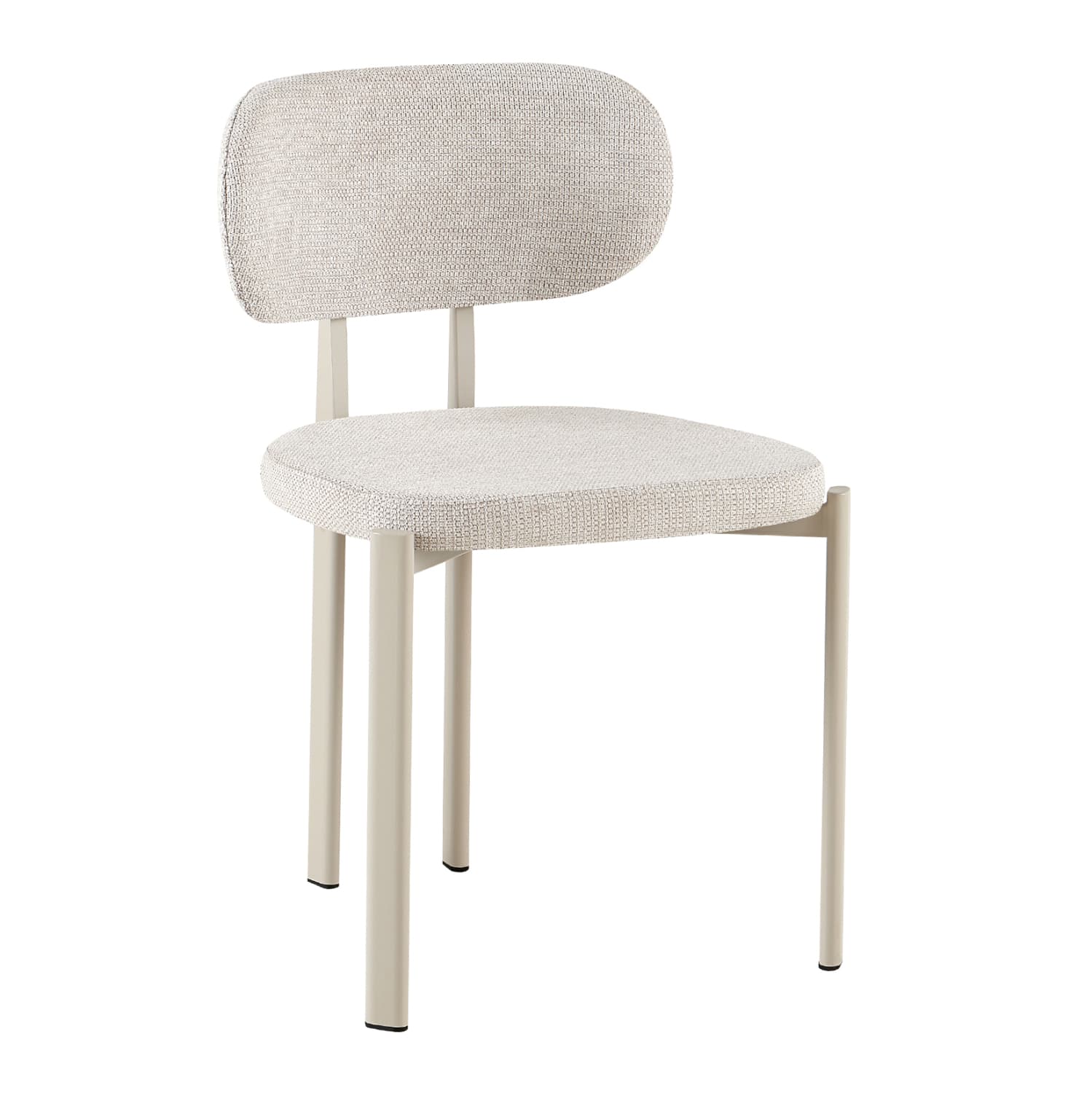 DINING CHAIR VENDER BEIGE FABRIC--METAL LEGS IN CREAM BEIGE 47x48x78Hcm.