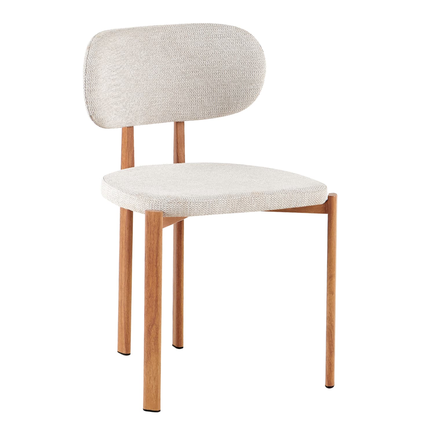 DINING CHAIR VENDER BEIGE FABRIC--METAL LEGS IN "YELLOW PEAR" WOOD 47x48x78Hcm.