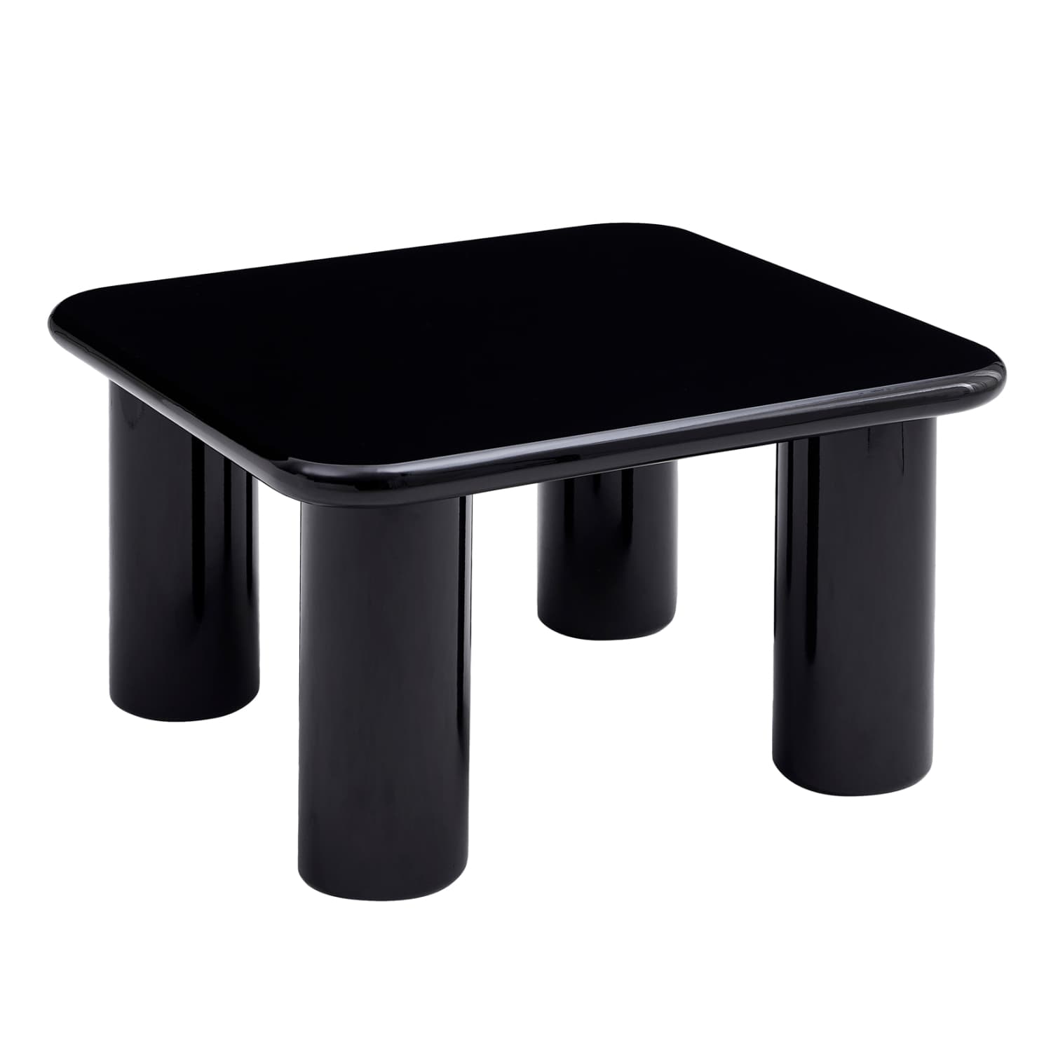 COFFEE TABLE SOLNA MDF IN GLOSSY BLACK 80x80x45Hcm.