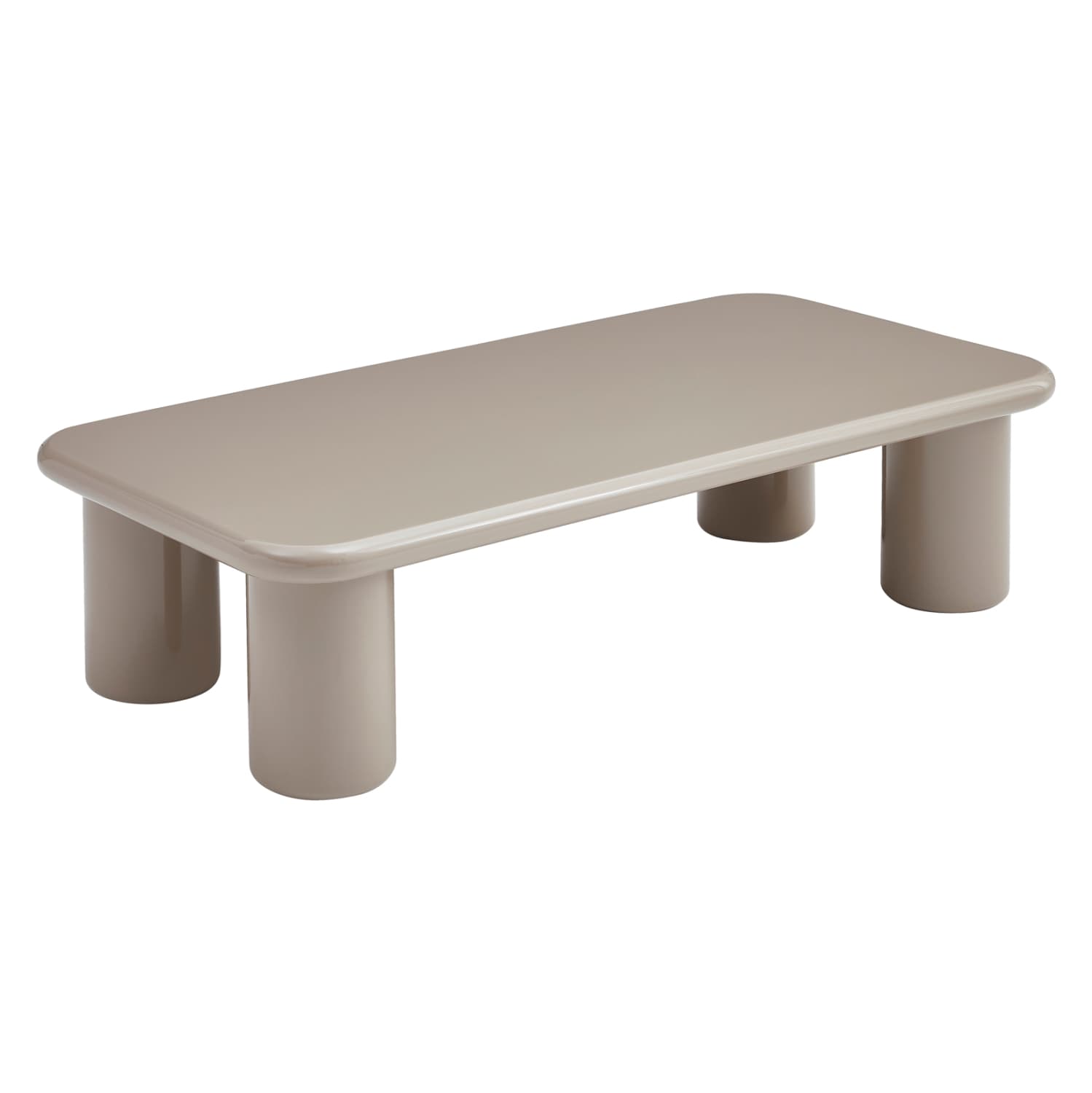 COFFEE TABLE SOLNA MDF IN GLOSSY TAUPE 120x60x31Hcm.