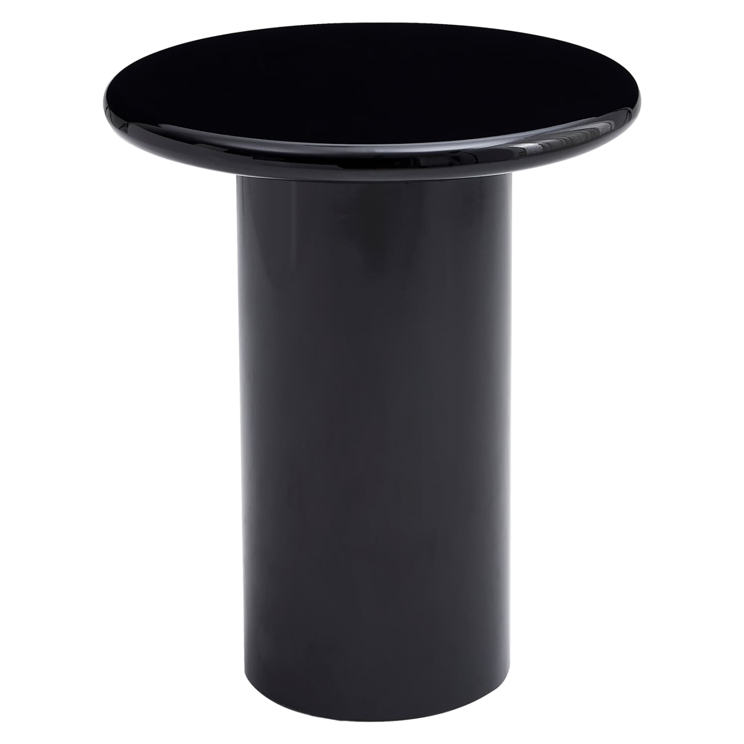 SIDE TABLE SOLNA MDF IN GLOSSY BLACK Φ50x59Hcm.