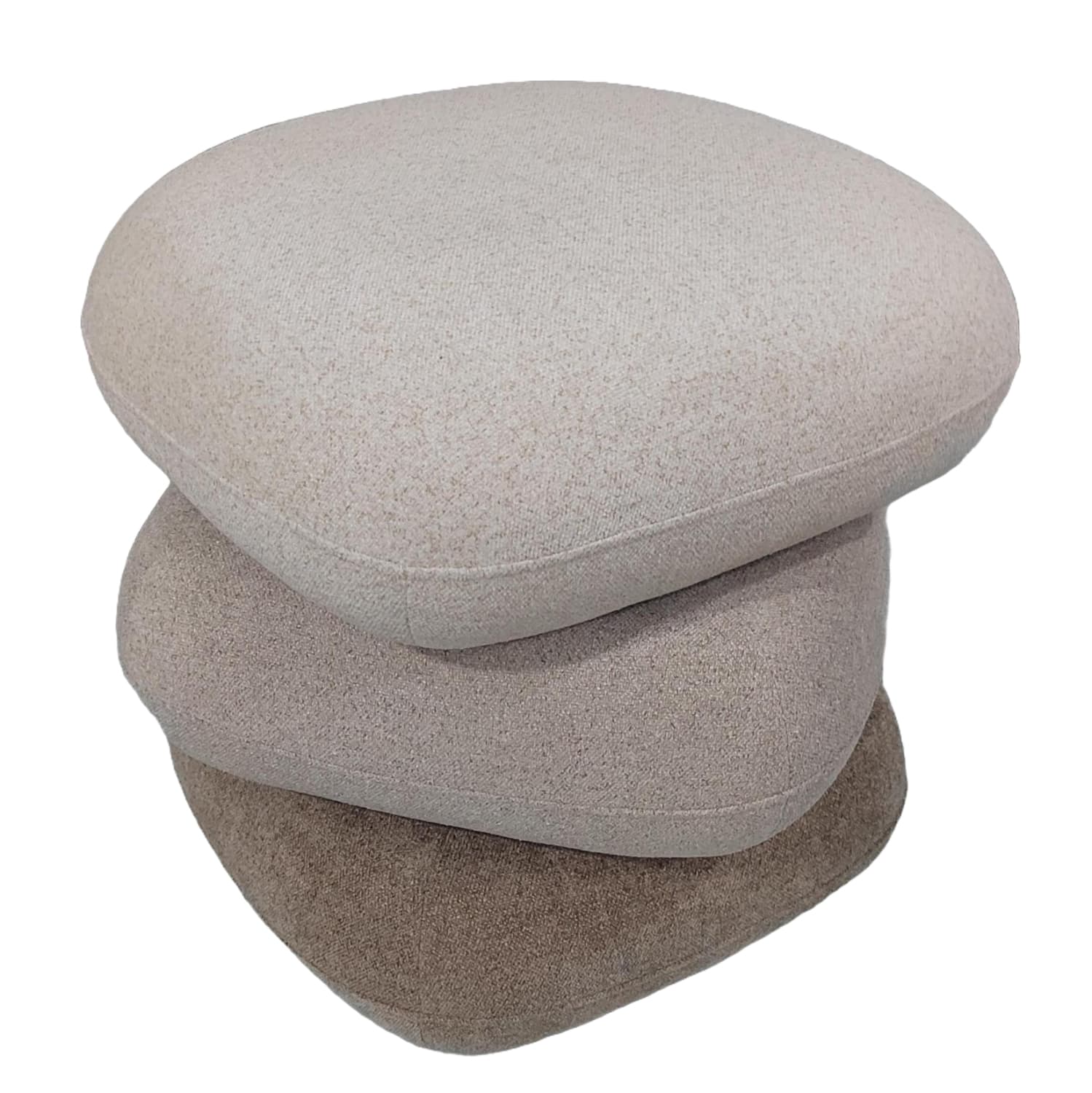 STOOL SWIVEL RUBICON FABRIC 3 SHADES OF BEIGE 45x45x45.5Hcm.