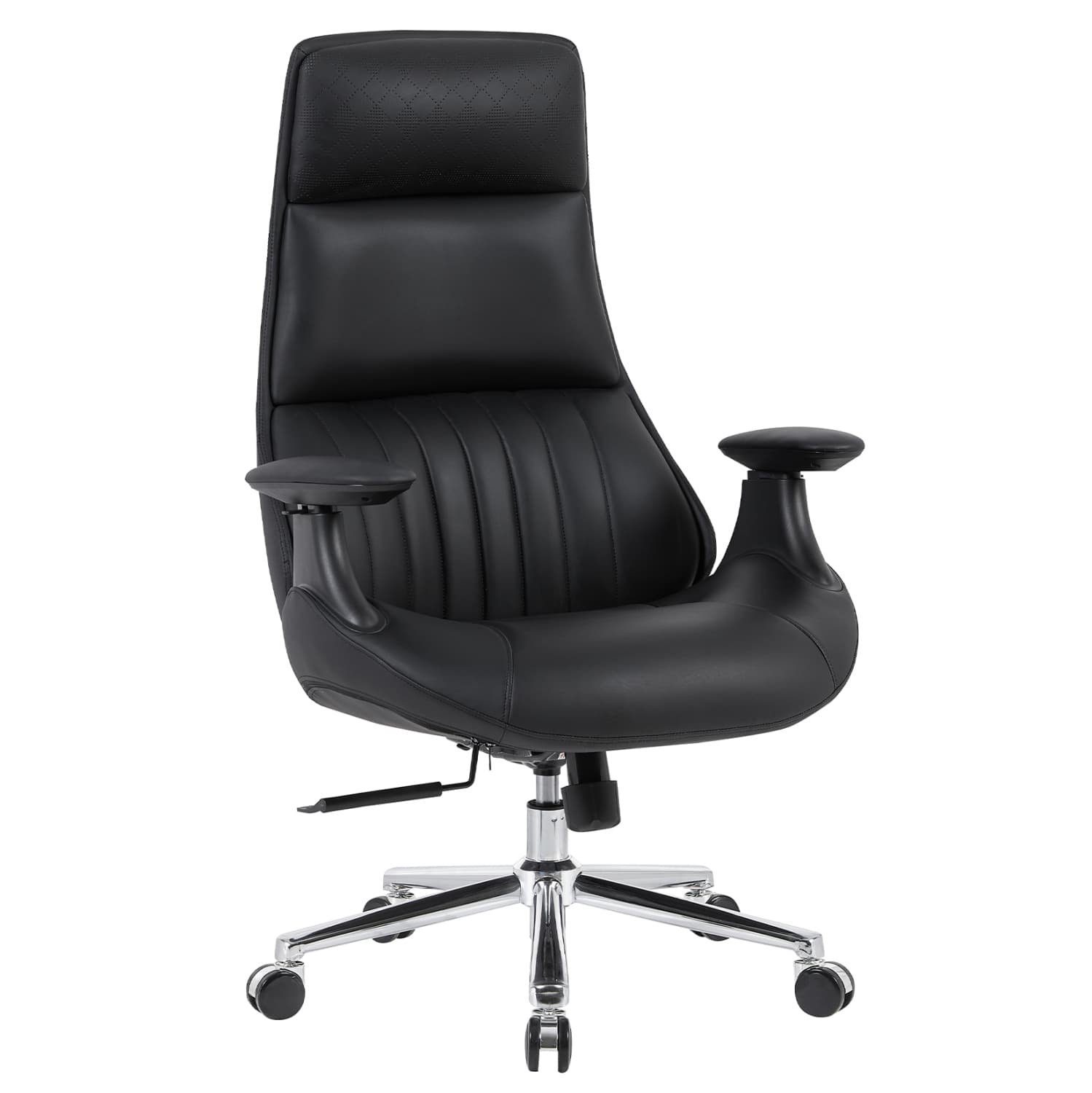 OFFICE CHAIR PULSE BLACK PU--CHROMED BASE 73x70x115-121(H)cm