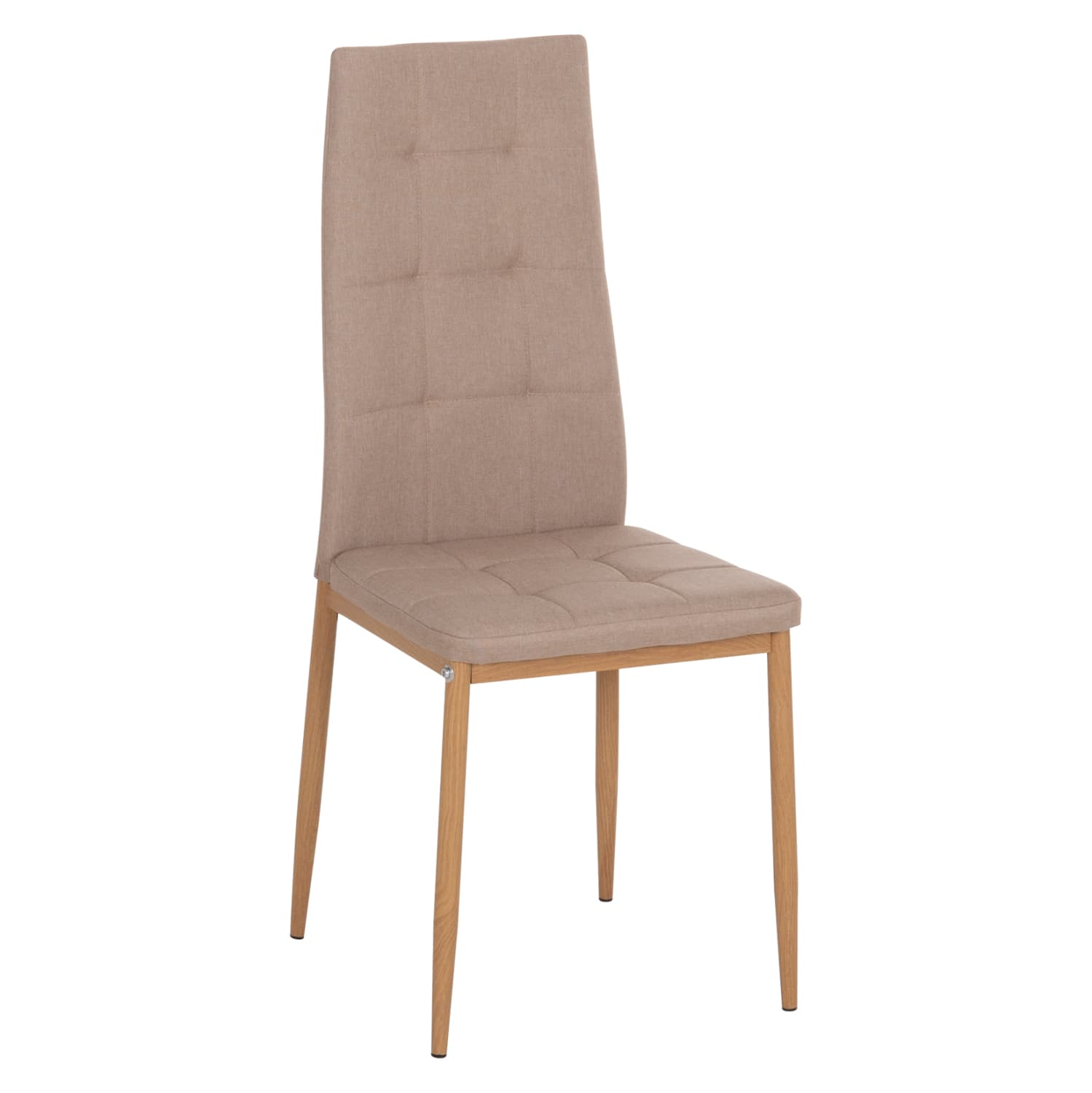DINING CHAIR DOTER BEIGE FABRIC--METAL LEGS WOOD LOOK 40x50x95Hcm