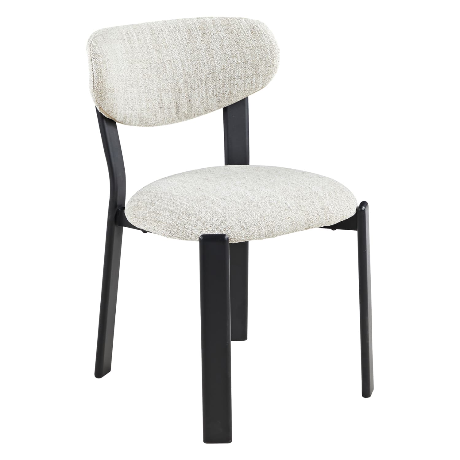DINING CHAIR RAMEN LIGHT GREY FABRIC--BLACK METAL LEGS 46x62.5x79Hcm.