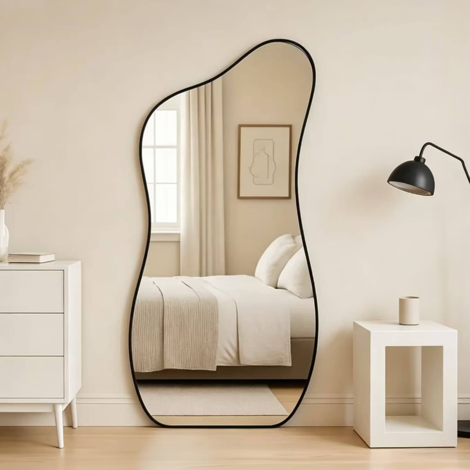 FULL WALL MIRROR BARTEL BLACK PVC FRAME 60x4(thickness)x170Hcm