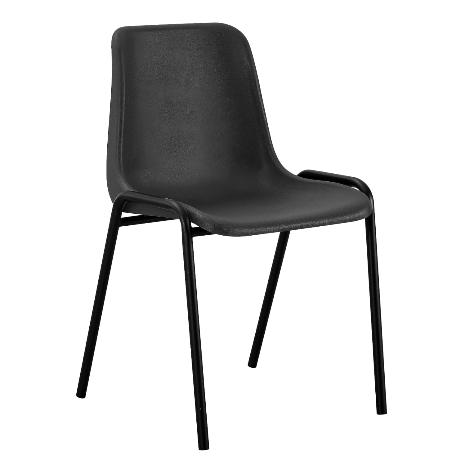 CHAIR LANGET POLYPROPYLENE IN BLACK--METAL LEGS IN BLACK 45x47.5x79.5Hcm