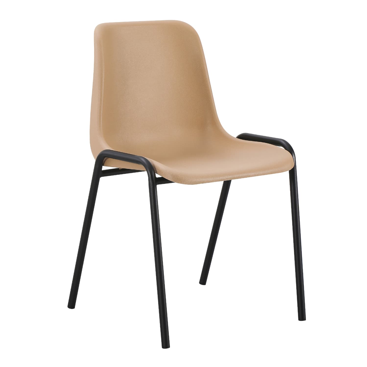 CHAIR LANGET POLYPROPYLENE IN CAPPUCCINO--METAL LEGS IN BLACK 45x47.5x79.5Hcm