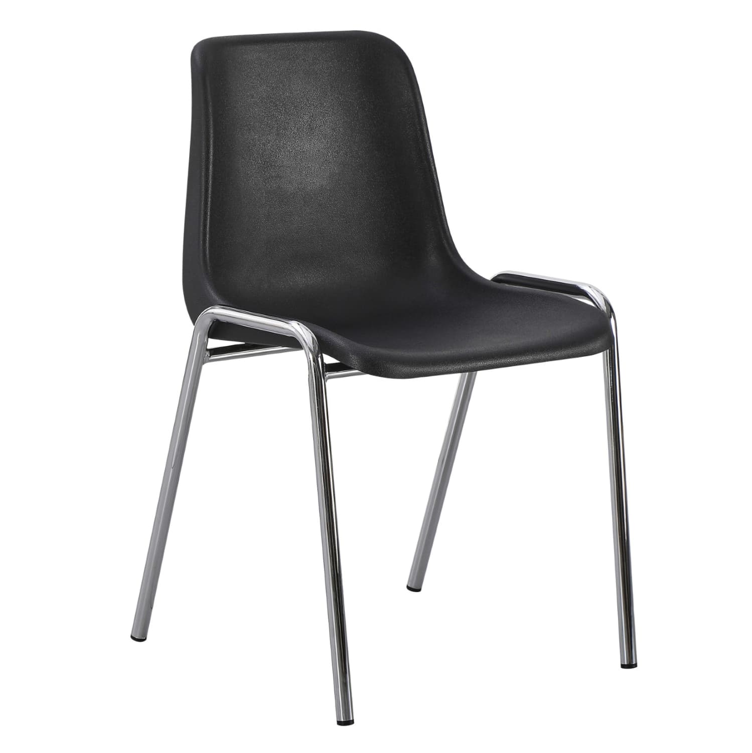 CHAIR LANGET POLYPROPYLENE IN BLACK--METAL CHROMED LEGS 45x47.5x79.5Hcm