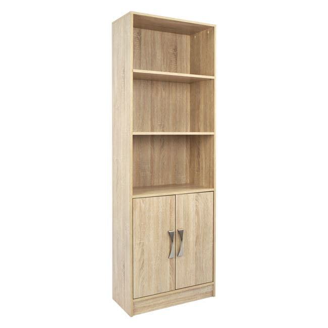 Меламинска полица за книги ENSLEY Sonama со металична рачка 60x30x180
