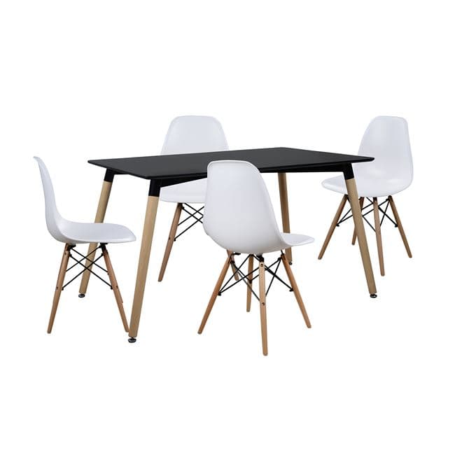 Set Dining Table 5 pieces with Table and 4 chairs 120x80x73 cm