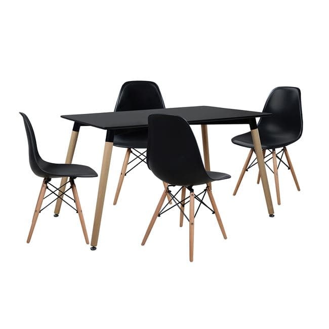 Set Dining Table 5 pieces with Table and 4 chairs 120x80x73 cm