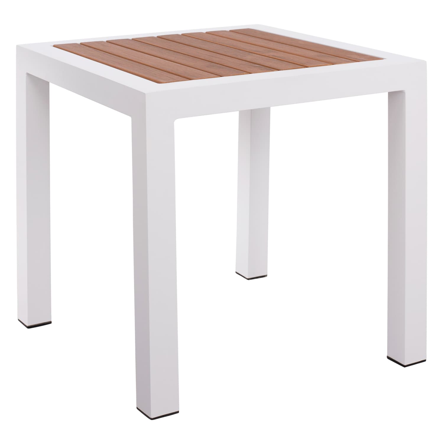 Aluminum Coffee Table SABRA White with Polywood 45Χ45Χ45,5H