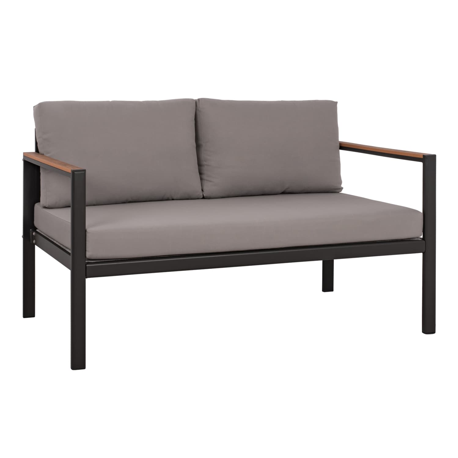 OUTDOOR 2-SEATER SOFA SAFIYA ALUMINUM IN ANTHRACITE--GREY CUSHIONS 144x70x85Hcm.