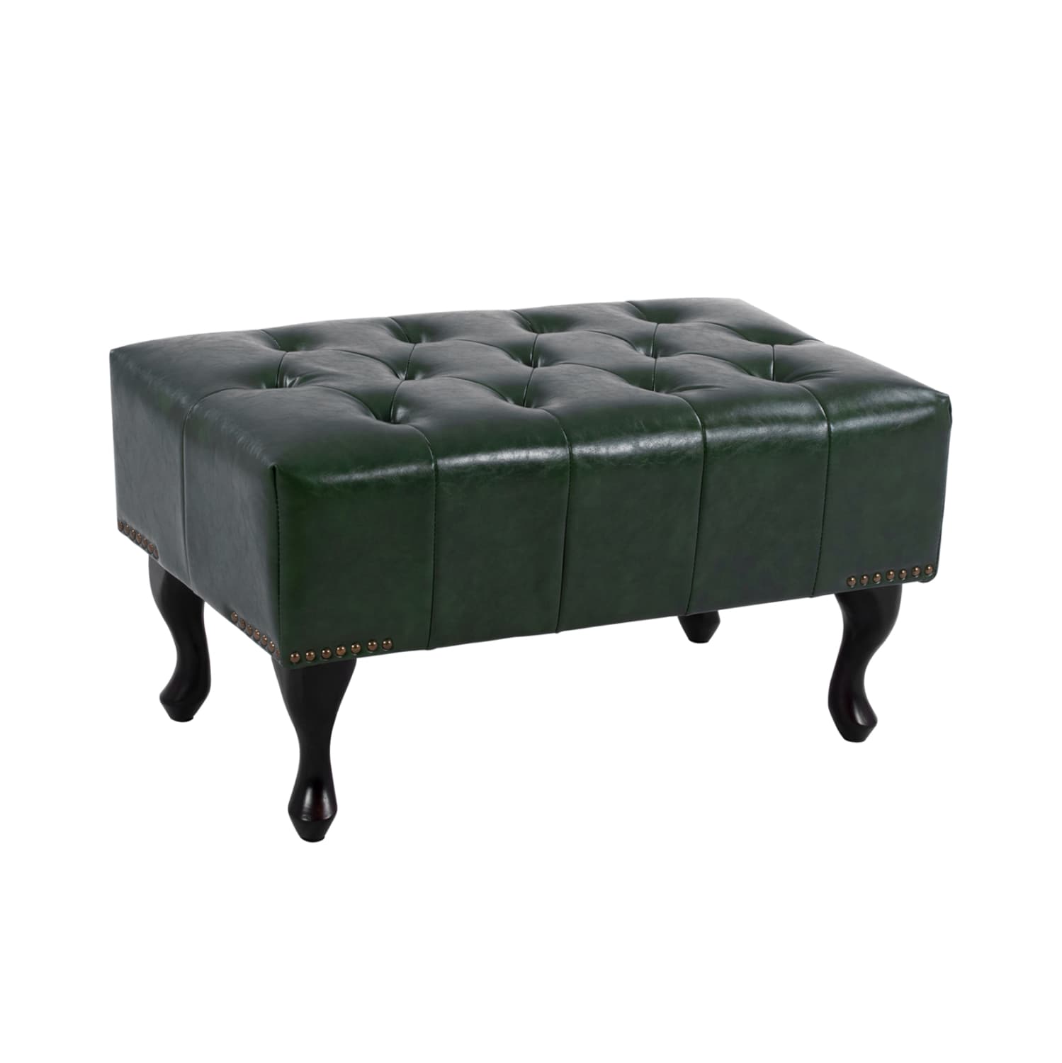 PIANO STOOL T.CHESTERFIELD EMMA PU CYPRESS GREEN-BLACK LEGS 80x45x39Hcm