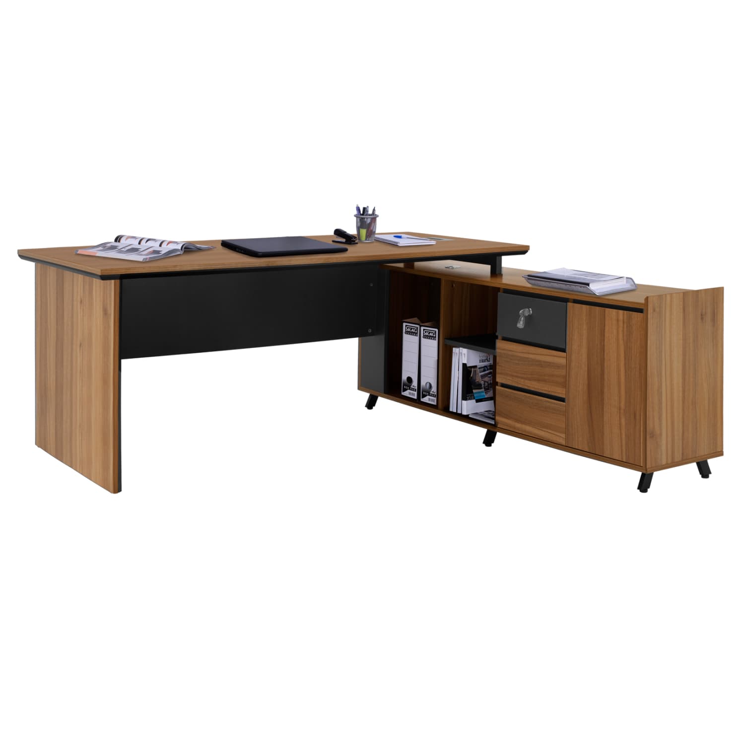 Професионален канцелариски шкаф SUPREME со реверзибилен агол 200x180x76