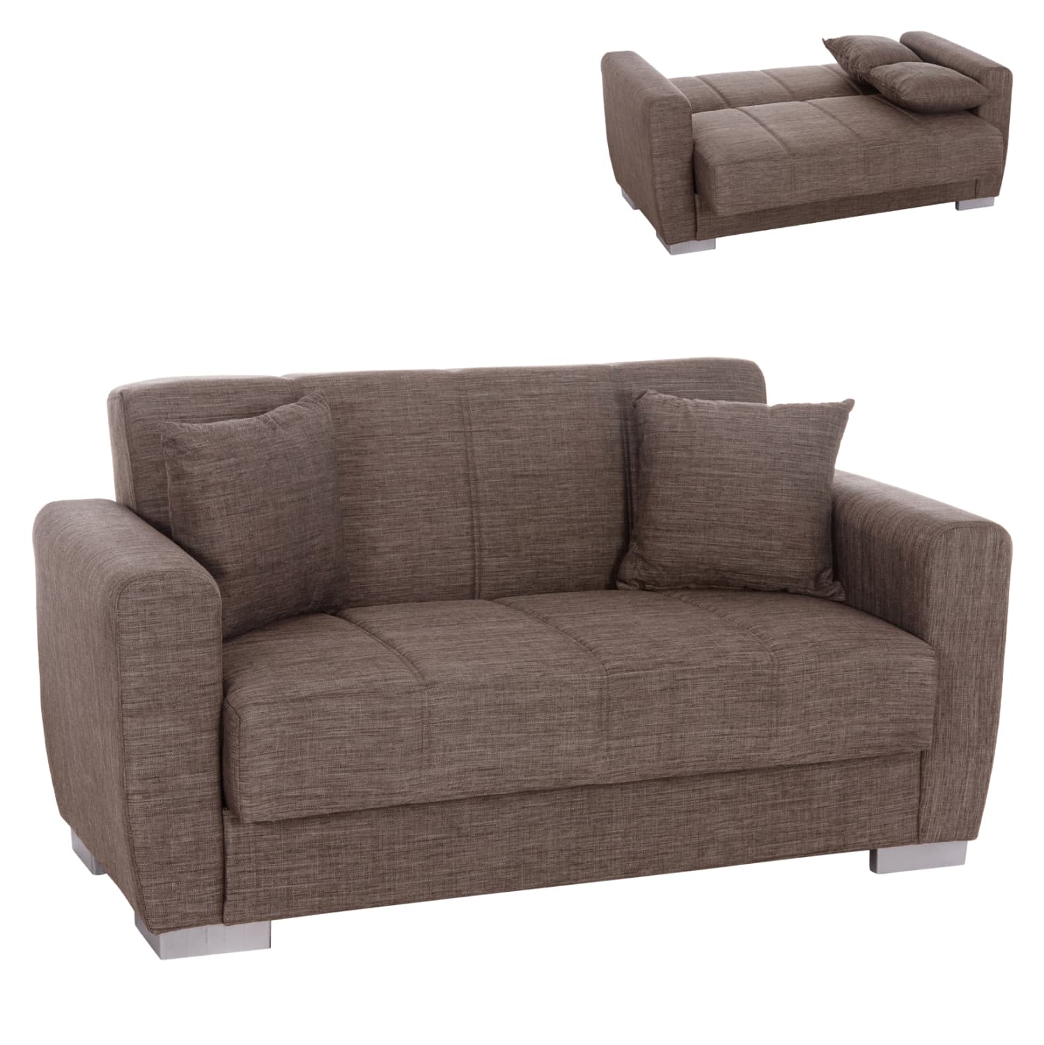 sofa-bed, 150x84x88cm, beige, 2-seater