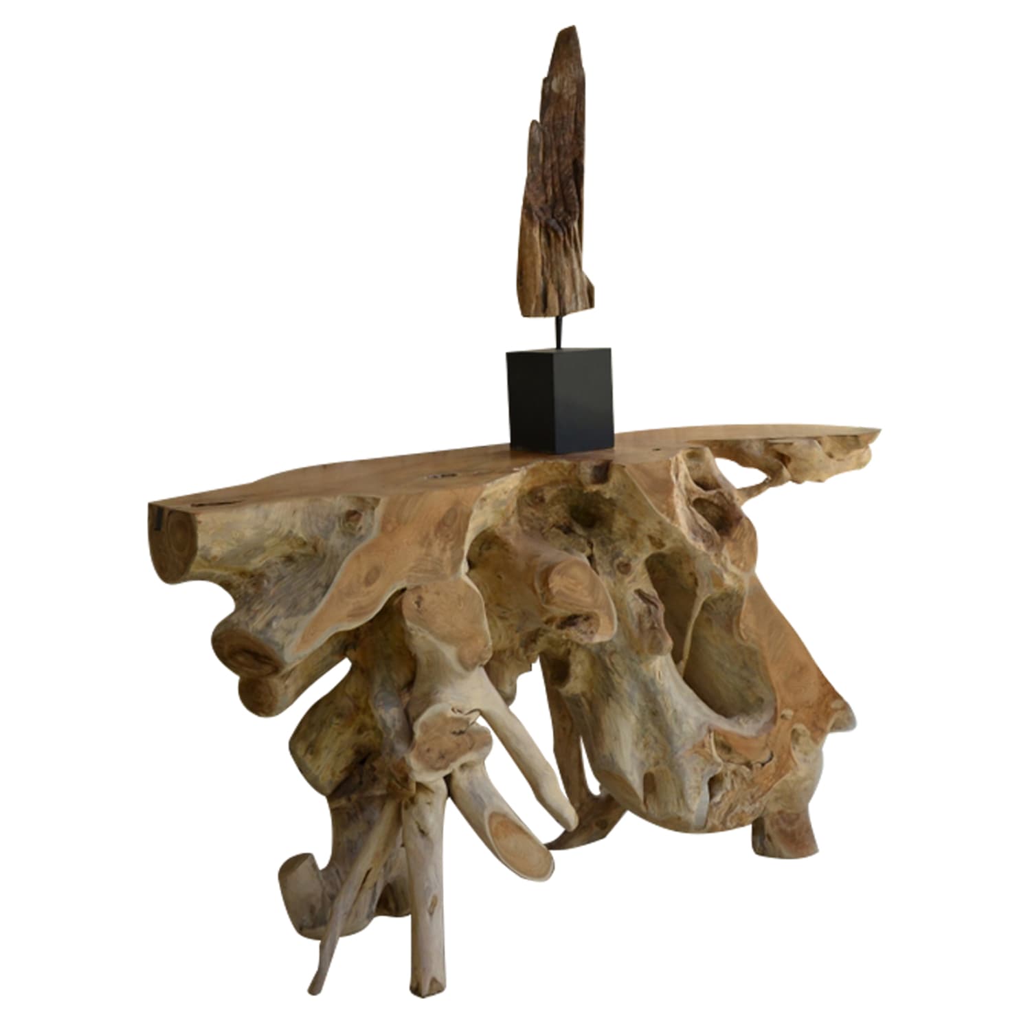 CONSOLE SOLID TEAK ROOT NATURAL 120Χ36Χ70H