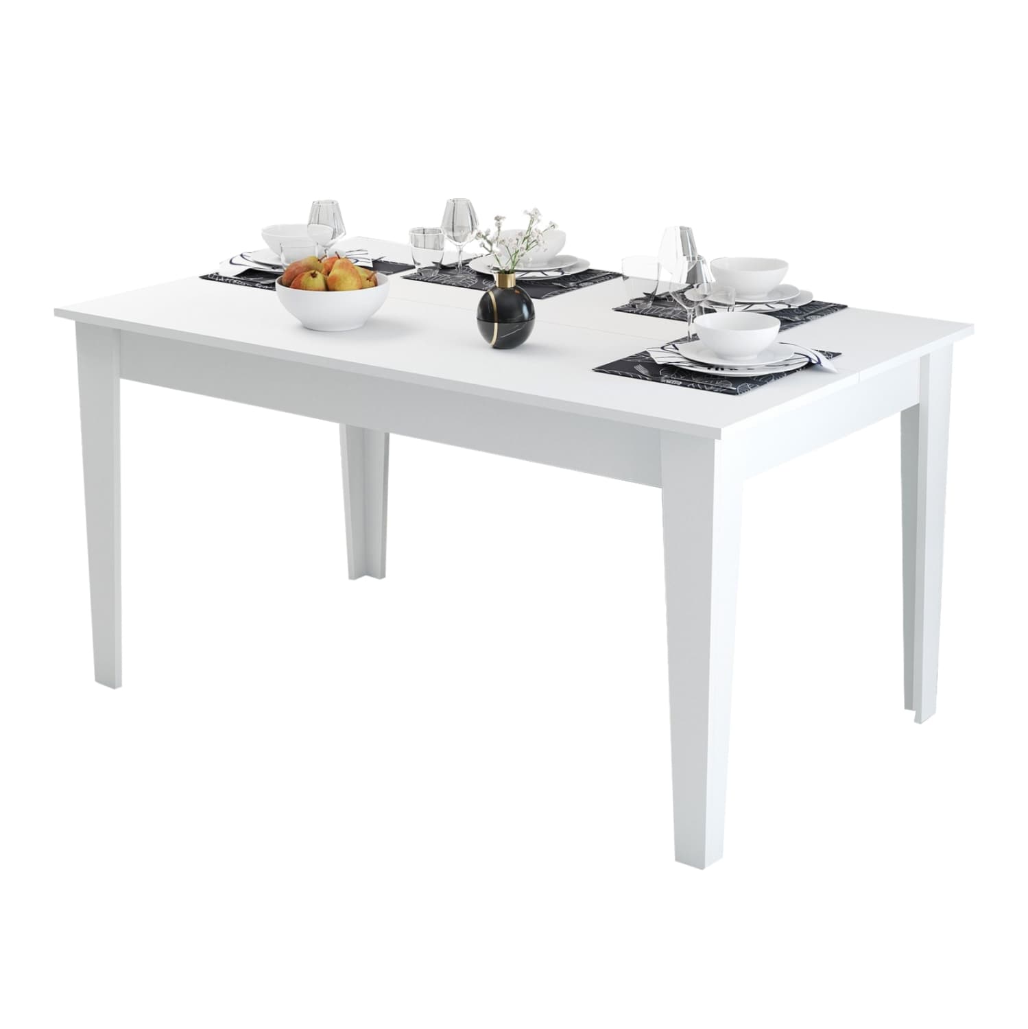 МАСА ЗА ЈАДЕЊЕ STANDARD МЕЛАМИН БЕЛА СО ПРОСТОР ЗА СКЛАДИРАЊЕ 145x88x75Hcm.
