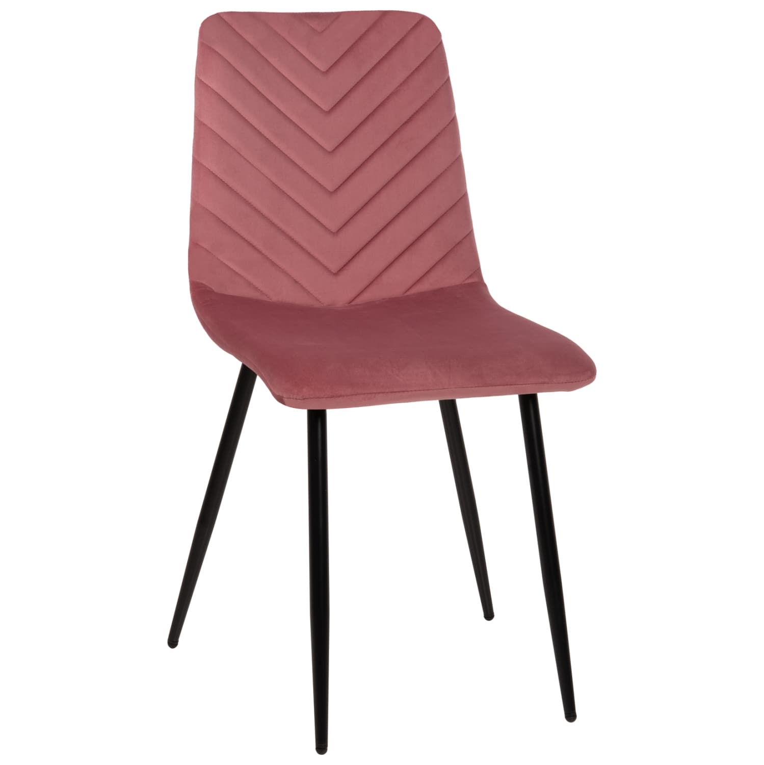 DINING CHAIR LATRELL DUSTY PINK VELVET & BLACK METAL LEGS 43x54x88Hcm.