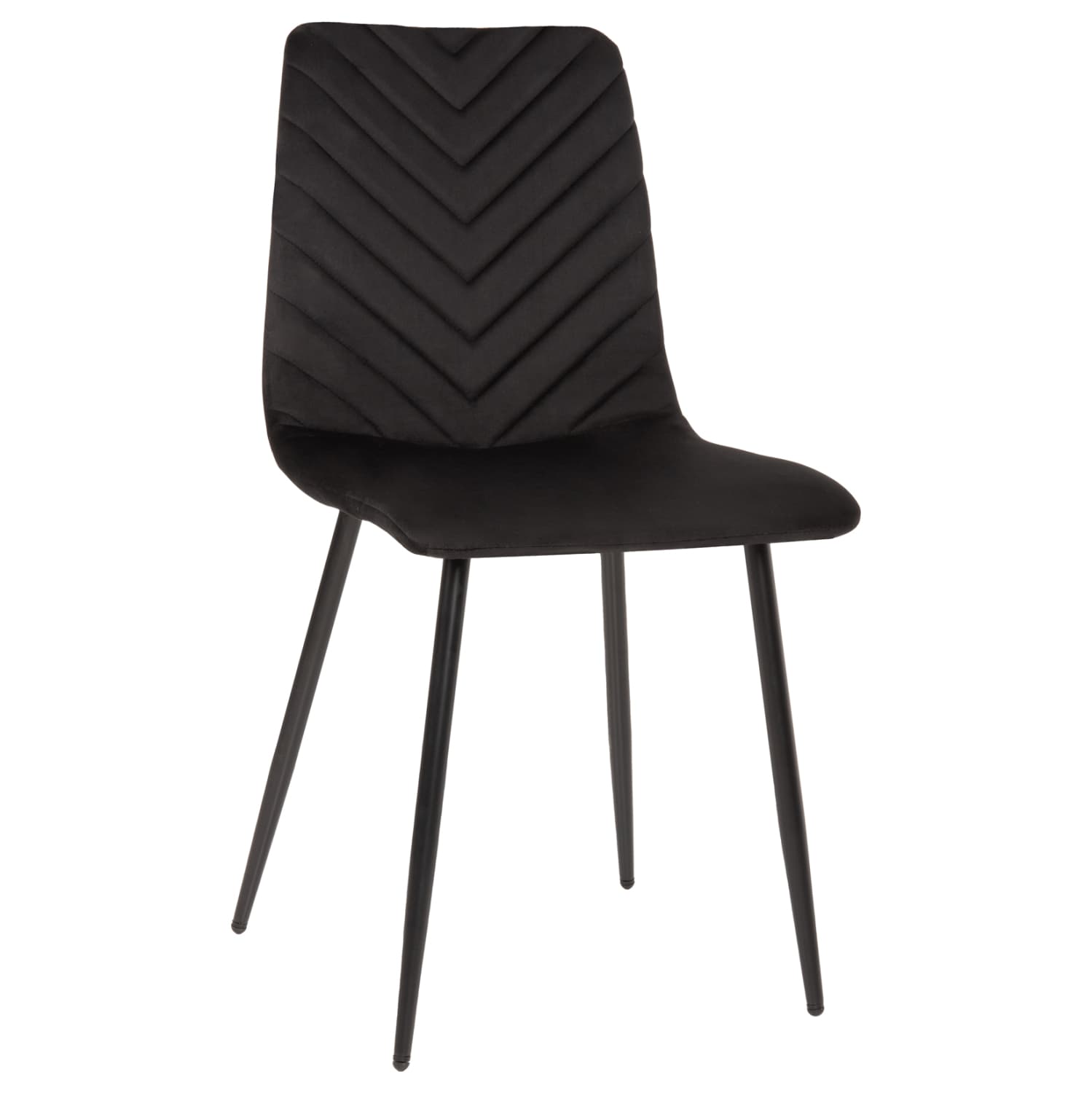 DINING CHAIR LATRELL BLACK VELVET & BLACK METAL LEGS 43x54x88Hcm.