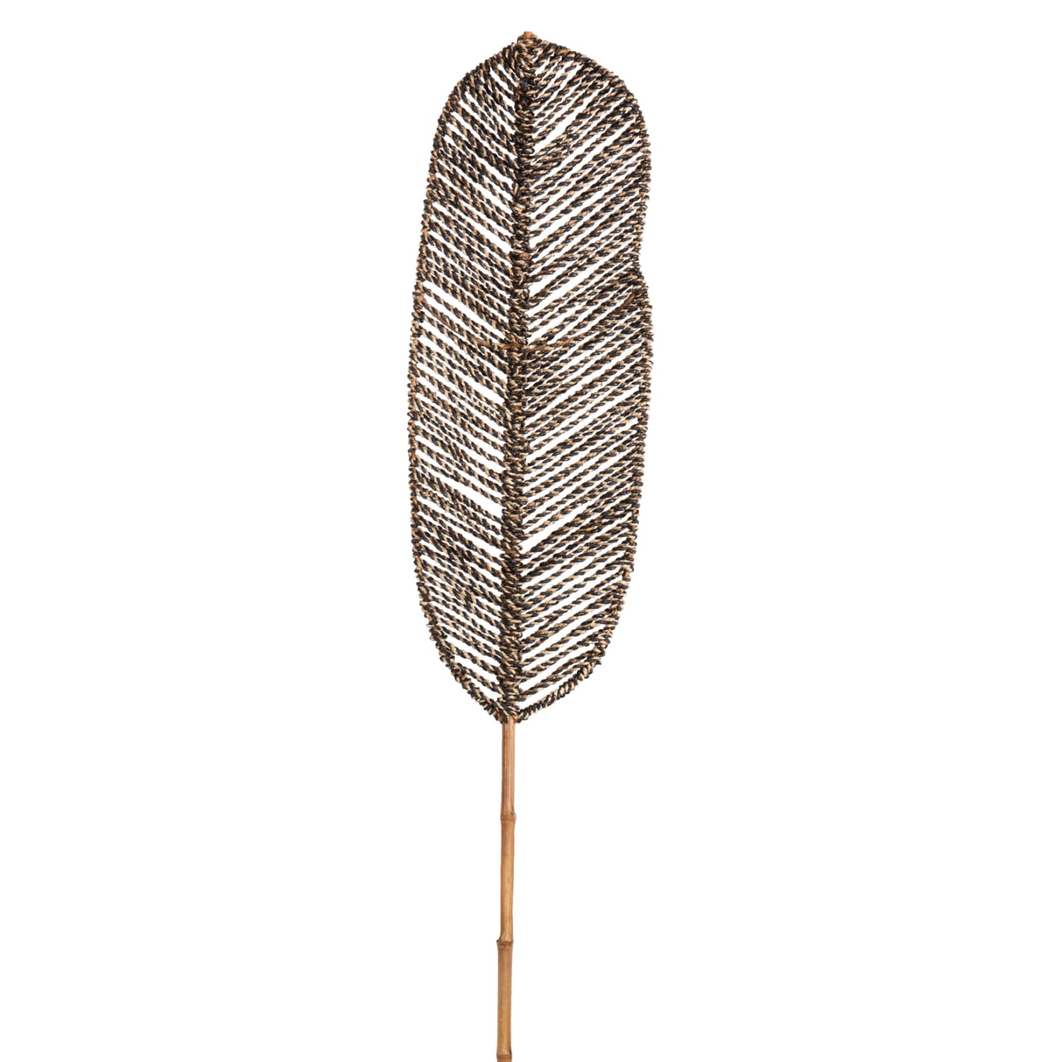 DECORATIVE LEAF MADE OF BAMBOO AND SEAGRASS BLACK NATURAL 30x200x3Hcm.
