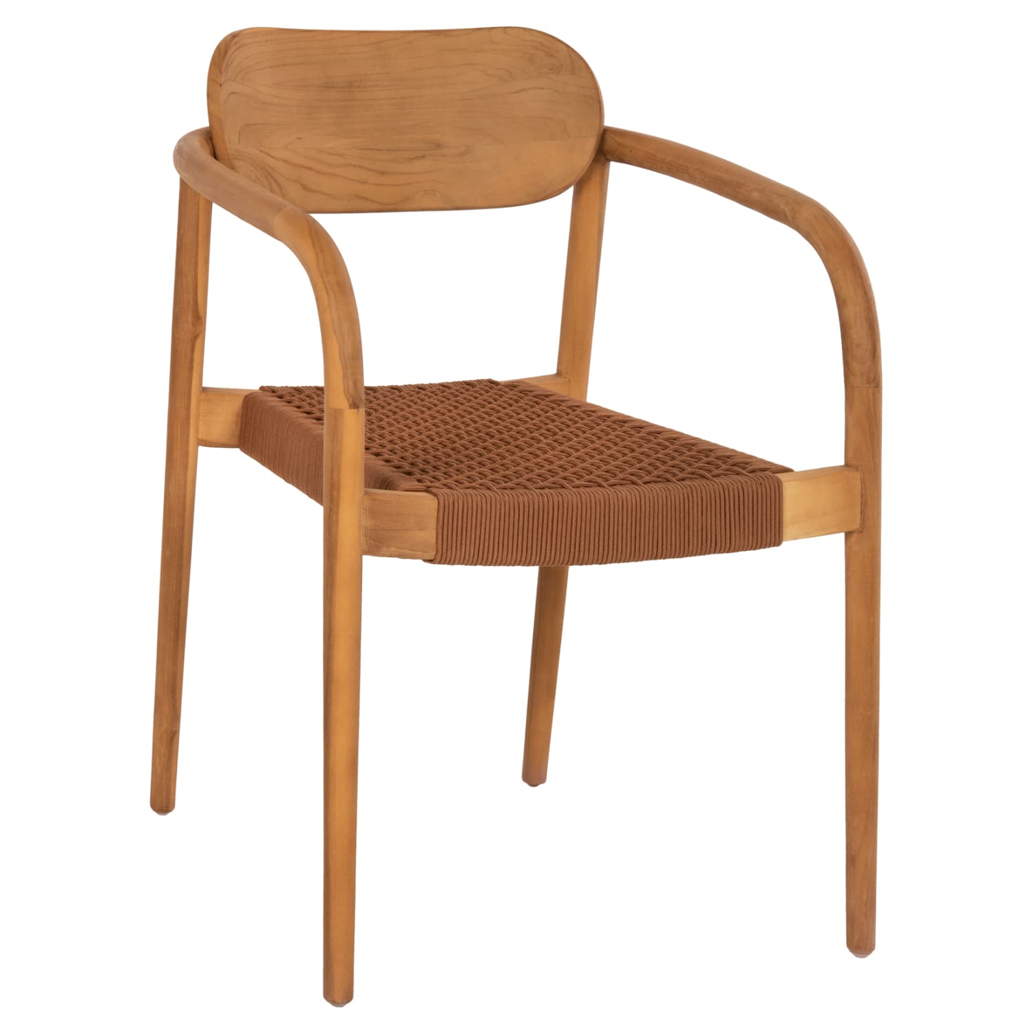 ARMCHAIR OSLO TEAK WOOD IN NATURAL & ROPE--B'RATED 55x54x80Hcm.