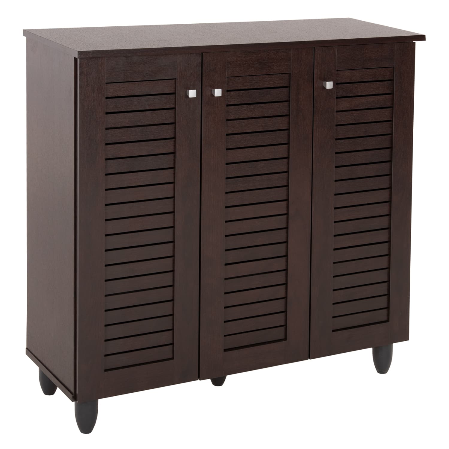 SHOE CABINET PROLLY MELAMINE IN WENGE-3 DOORS-4 SHELVES 87x32x88Hcm.