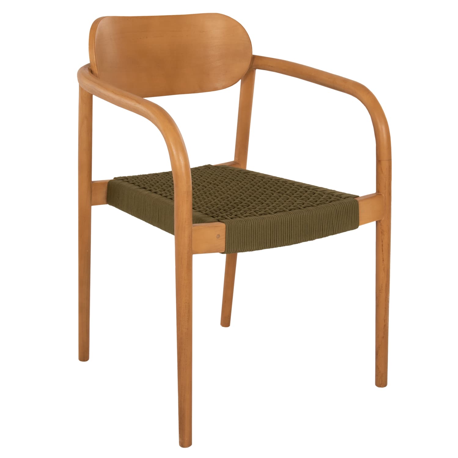 ARMCHAIR OSLO TEAK WOOD IN NATURAL & ROPE--B'RATED 55x54x80Hcm.