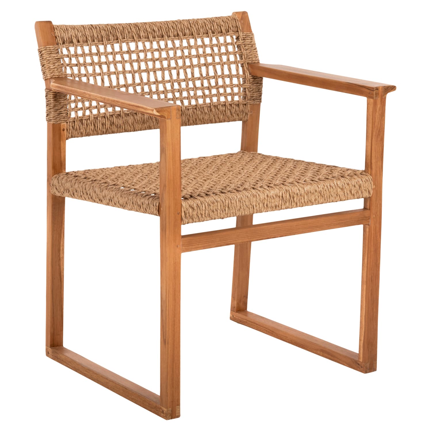 ARMCHAIR NARLEY TEAK WOOD-SYNTHETIC ROPE IN NATURAL COLOR 60.5x52x76Hcm.