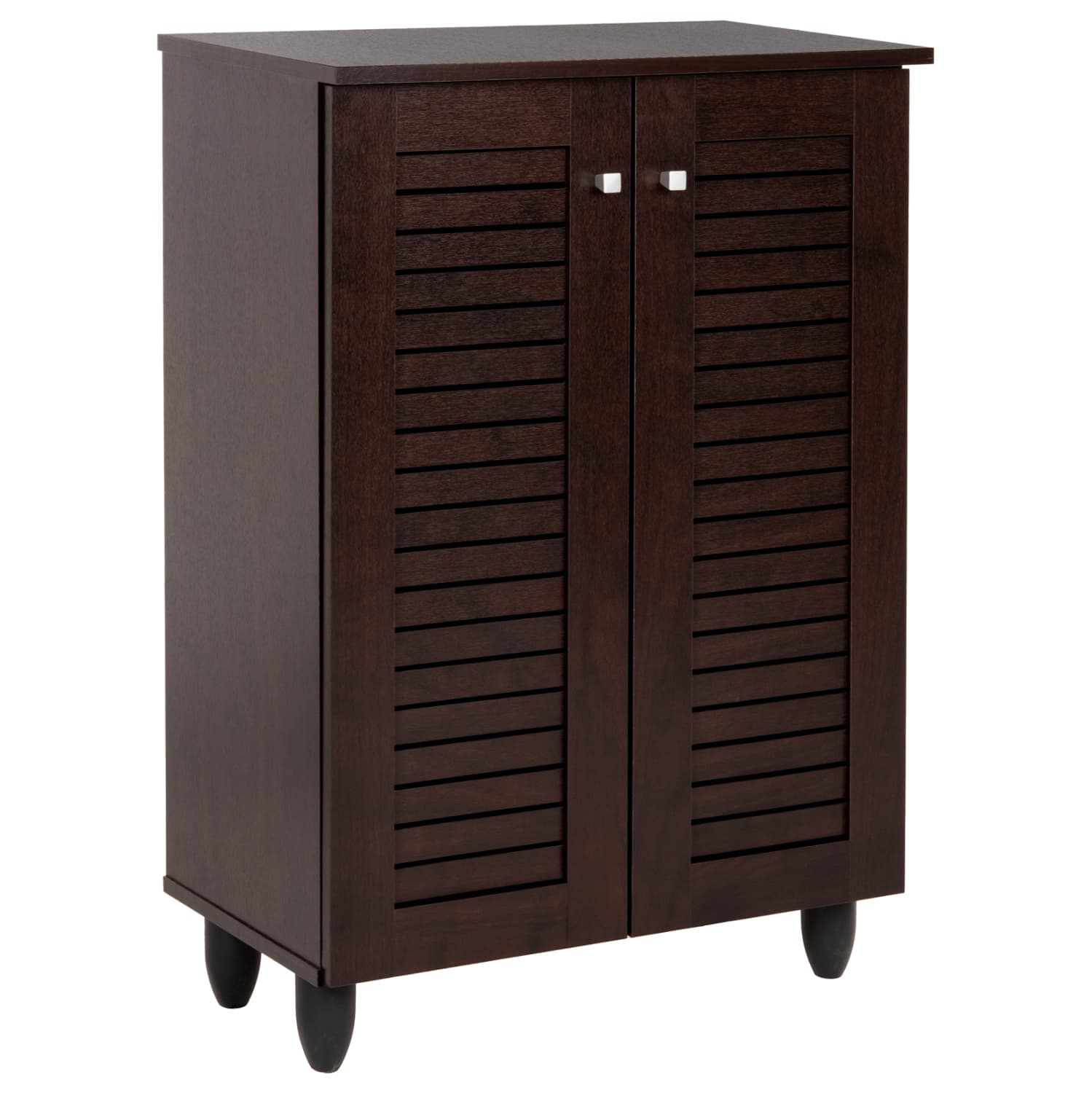 SHOE CABINET PROLLY MELAMINE IN WENGE-2 DOORS-4 SHELVES 60x34x88Hcm.