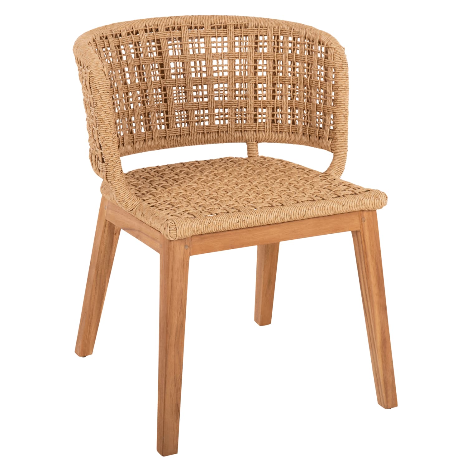 ARMCHAIR INDOORS FARLEY TEAK WOOD-SYNTHETIC ROPE-NATURAL COLOR 58x59x72Hcm.