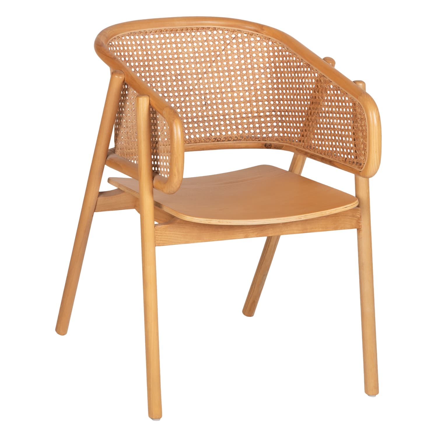 ARMCHAIR KENLEE ASHWOOD AND NATURAL RATTAN IN NATURAL COLOR 57,5x55x81Hcm.
