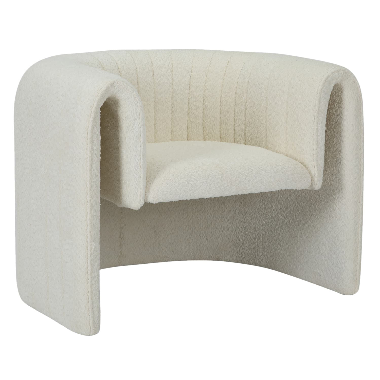 ARMCHAIR RIKER METAL FRAME-WHITE BOUCLE FABRIC 92x74x69Hcm.