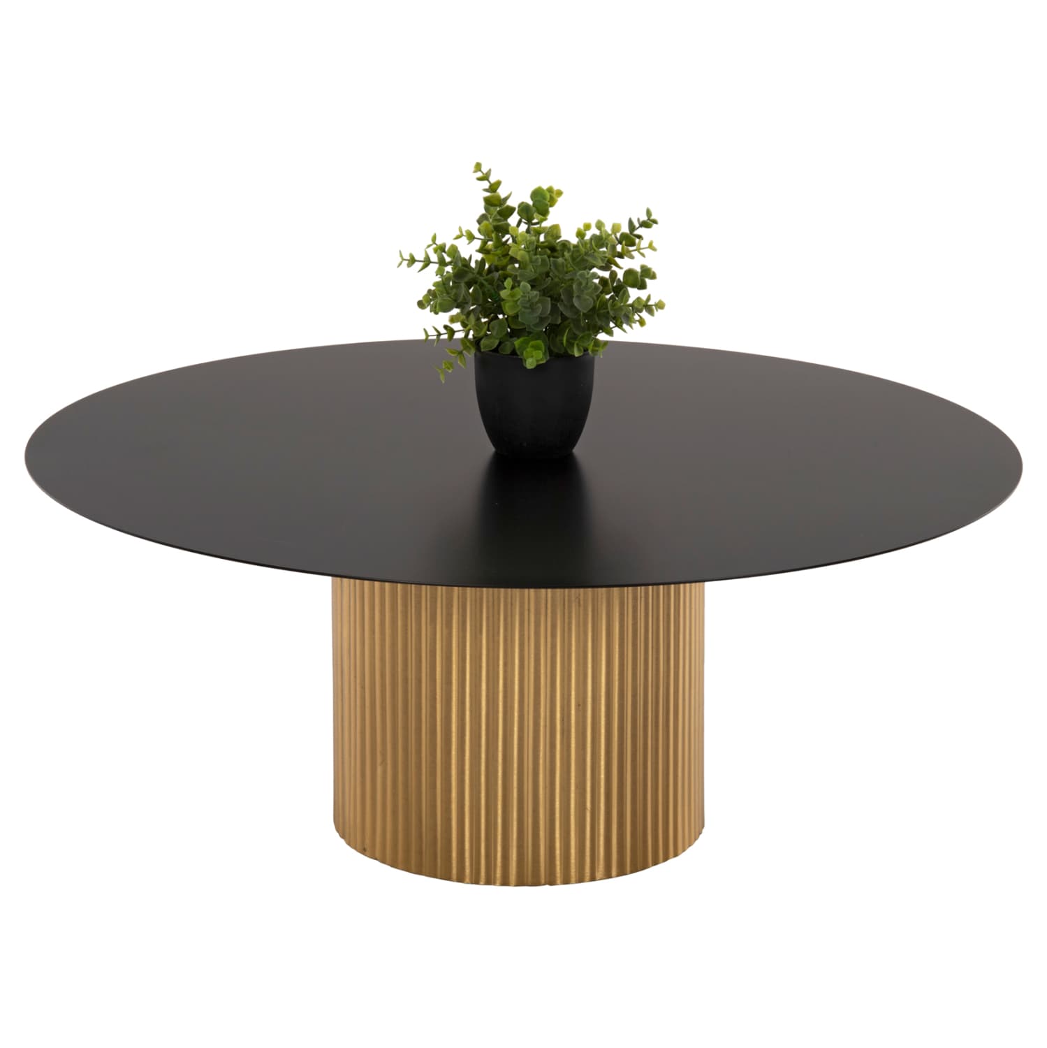 КЛУБ МАСА CLAD МЕТАЛ ВО ЗЛАТНА БОЈА & ЦРНА ПОВРШИНА Φ80x32H cm.