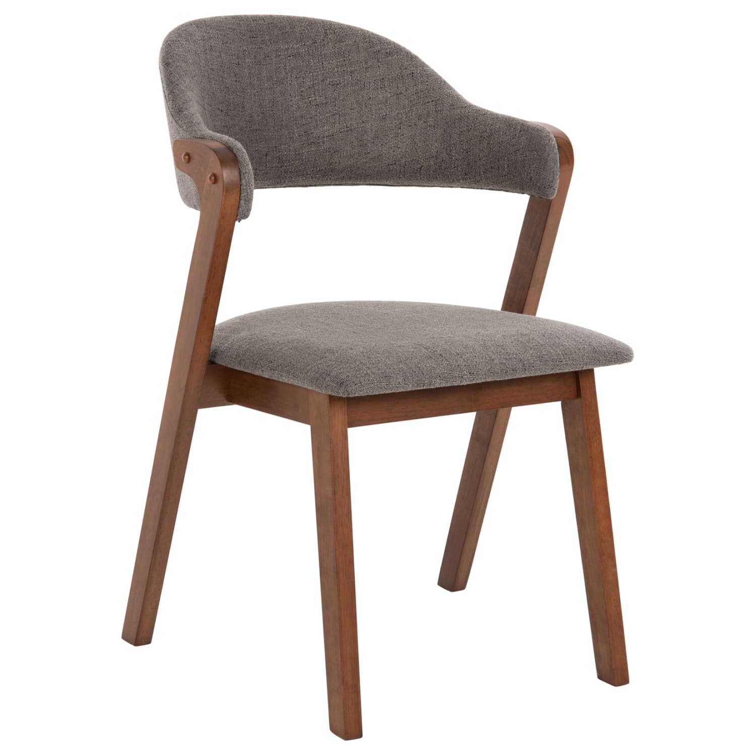 DINING CHAIR RIDER RUBBERWOOD IN WALNUT COLOR-GREY FABRIC 59x59x83Hcm.