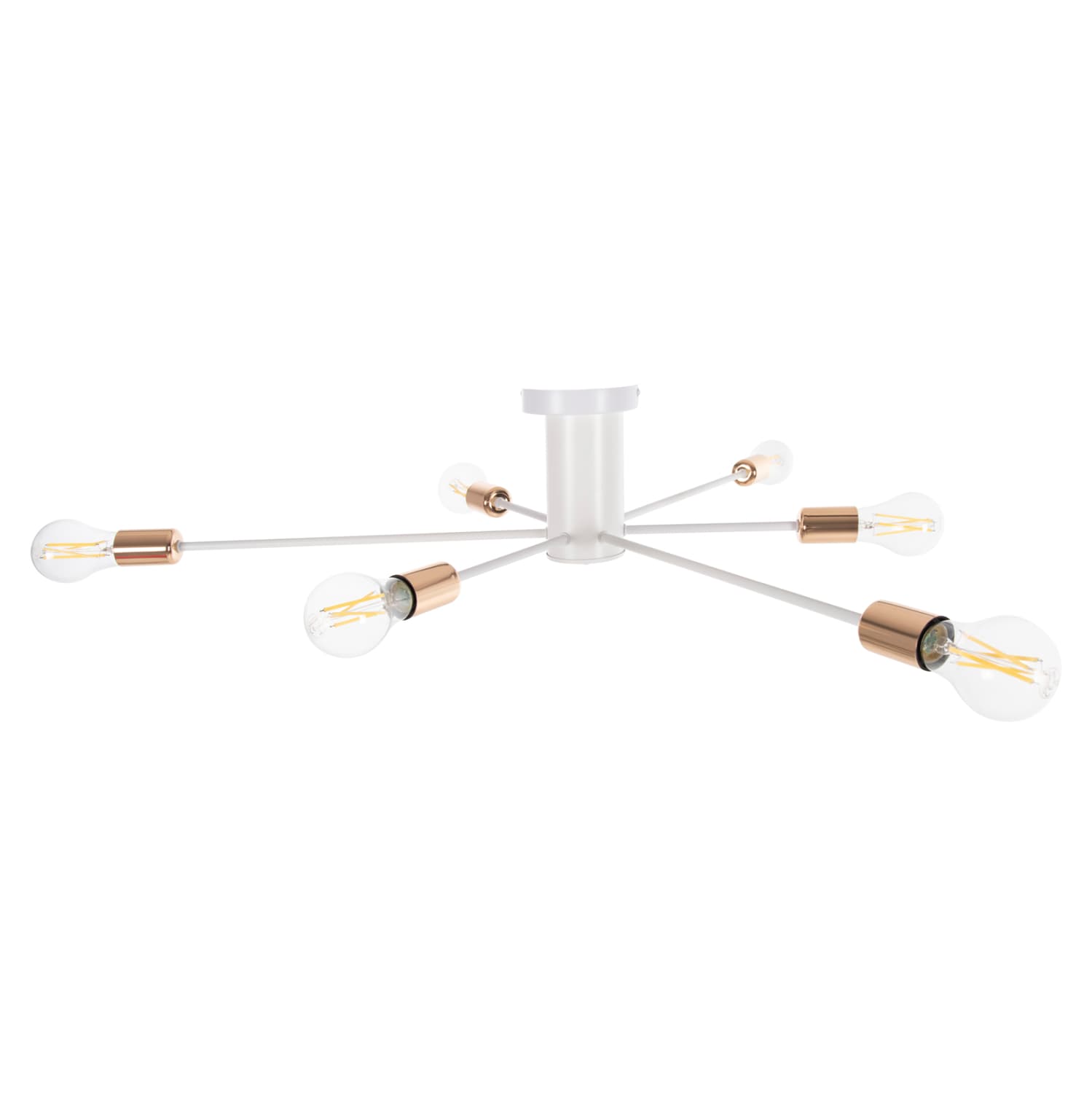 CEILING PENDANT 6-LIGHT WHITE METAL 77x77x18Hcm.