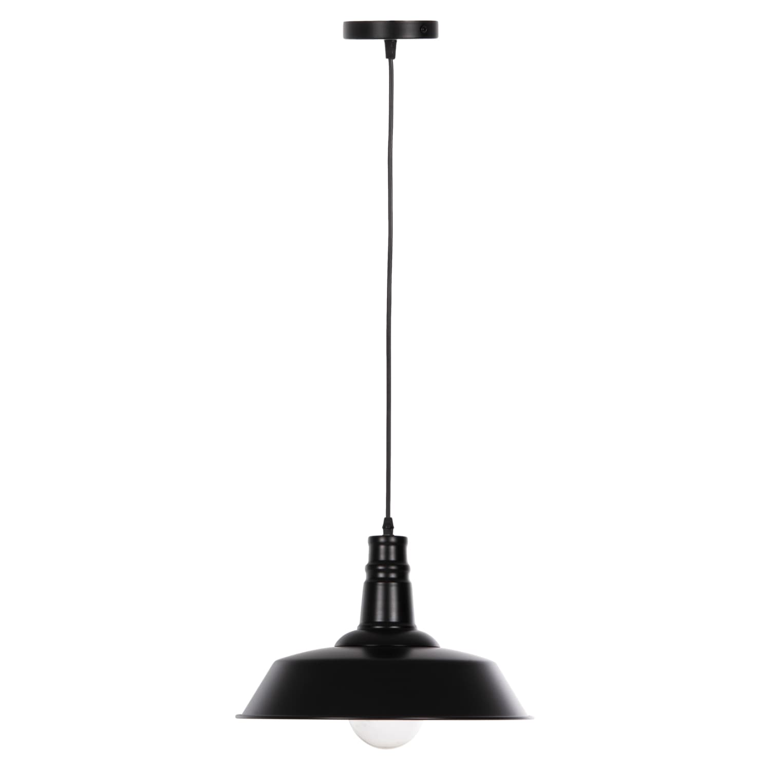 CEILING PENDANT LAMP BLACK METAL CAP Φ35x112Hcm.