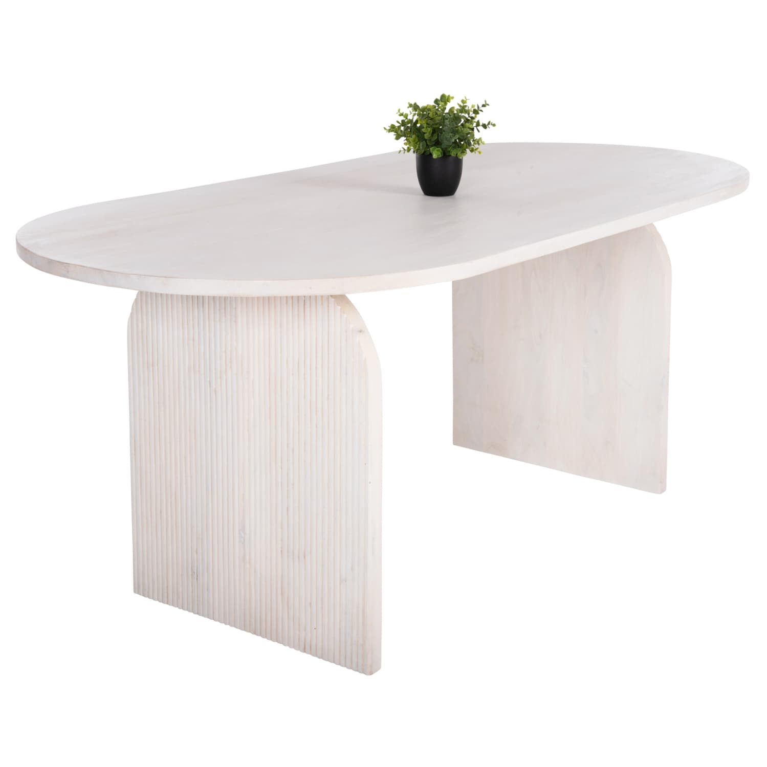 Трпезариска маса овална HONKY од масивно дрво манго во БЕЛА боја 180,5x90,5x76Hcm.