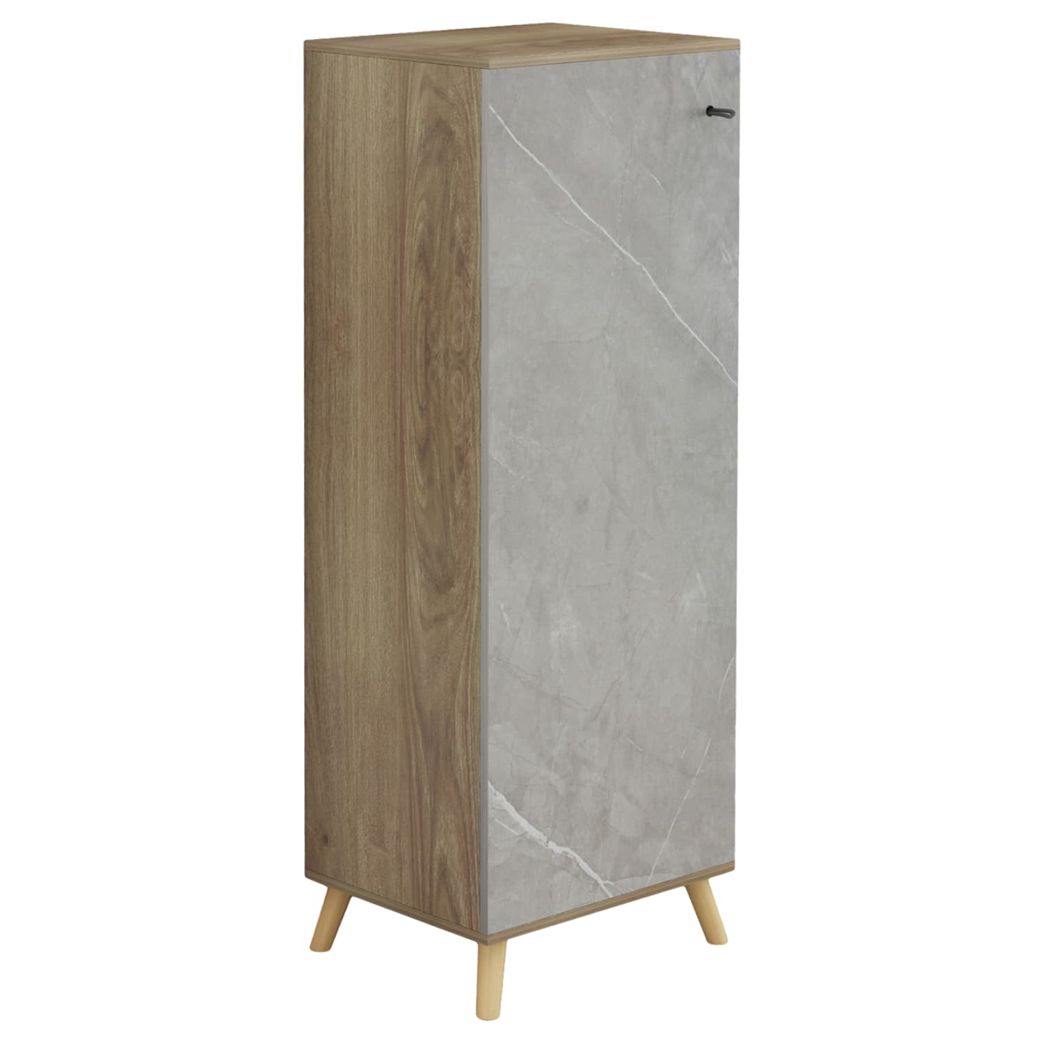 SHOE CABINET ALVARO MELAMINE IN SONAMA-STONE TEXTURE 50Χ38Χ135Hcm.