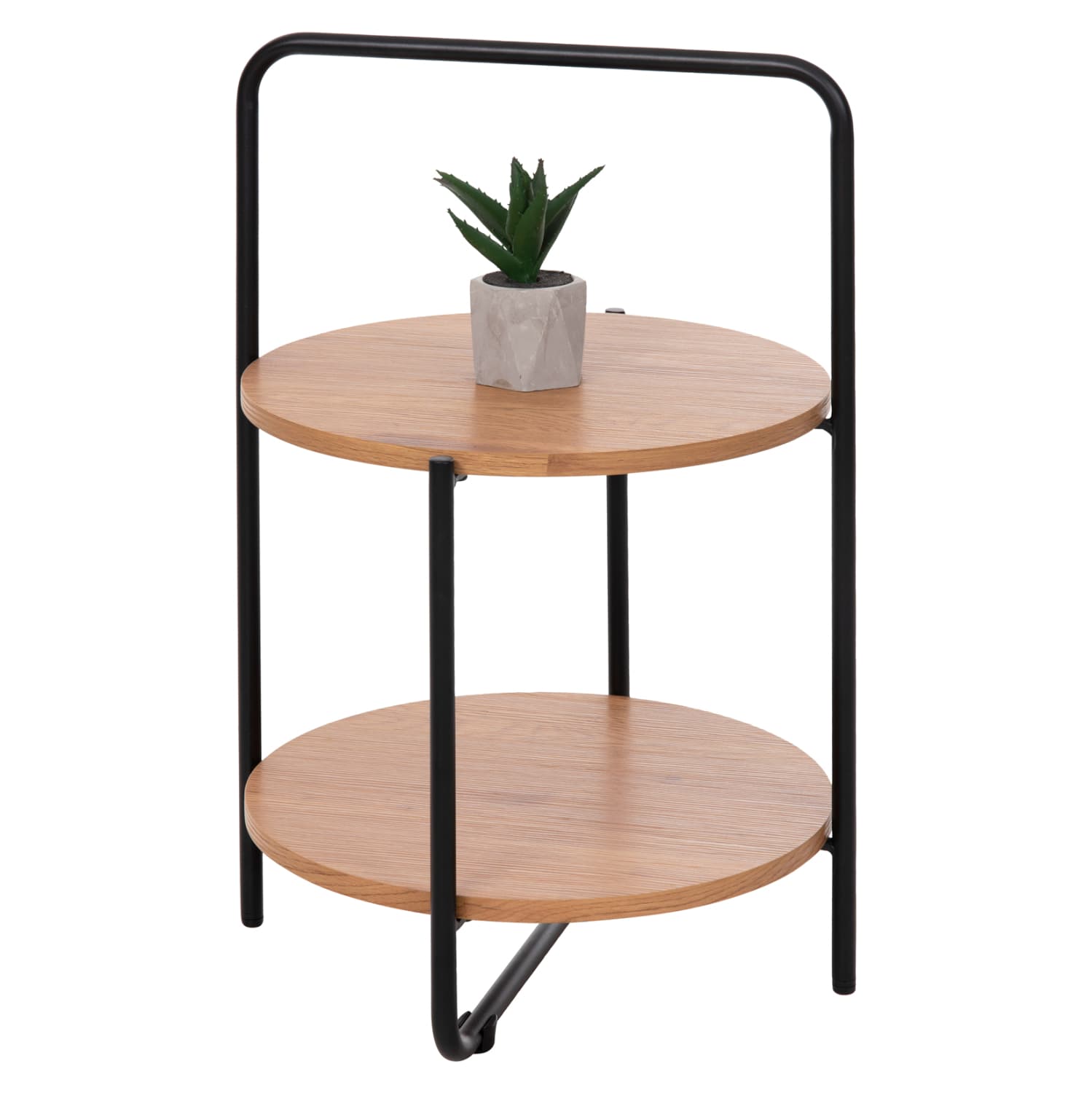 ПОМОШНА МАСА SYLO MDF ВО ПРИРОДНА БОЈА-ЦРНА МЕТАЛНА РАМКА Φ44x66Hcm.