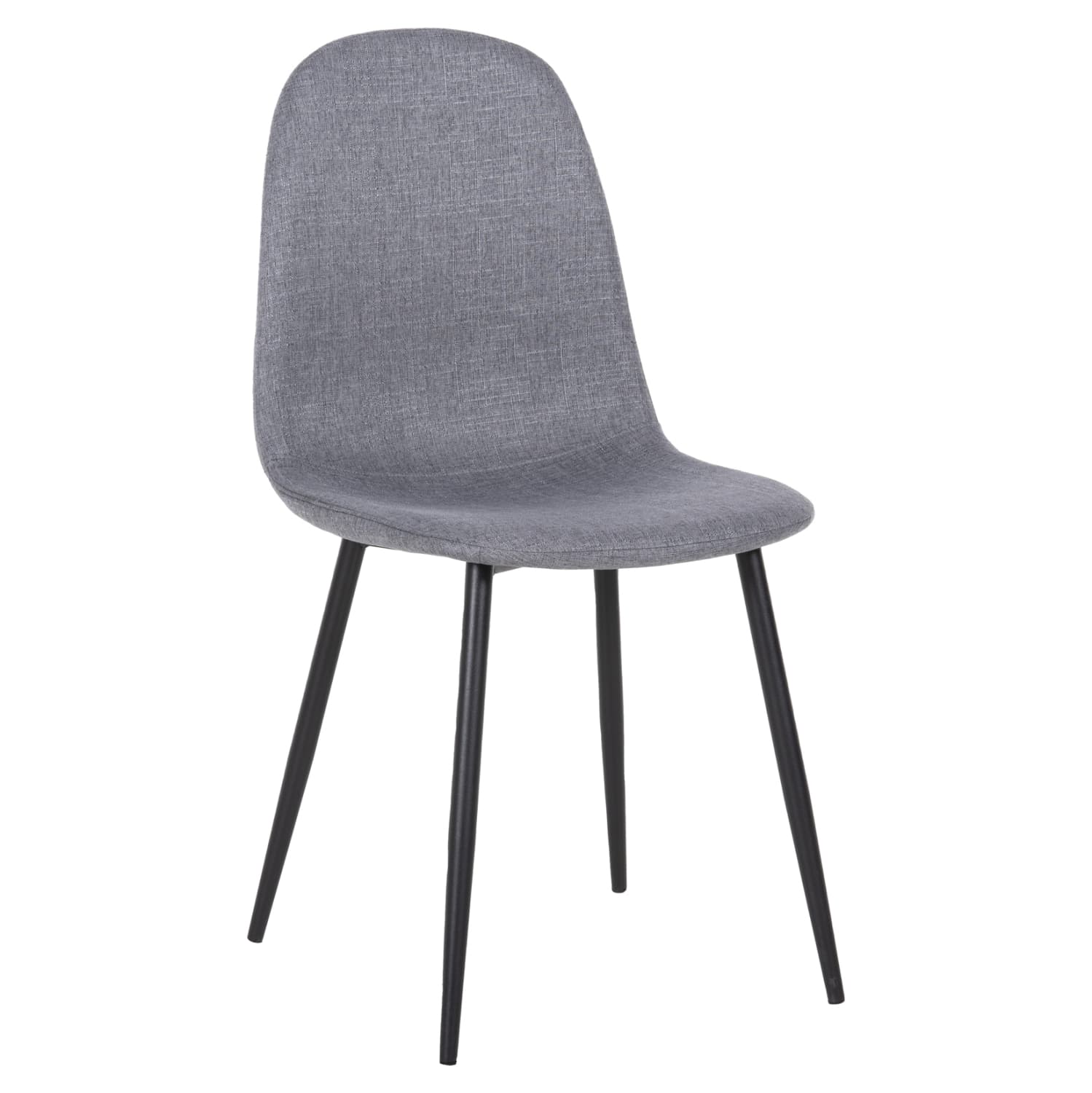 DINING CHAIR LEONARDO GREY FABRIC & BLACK METAL LEGS 42x49,5x89Hcm.