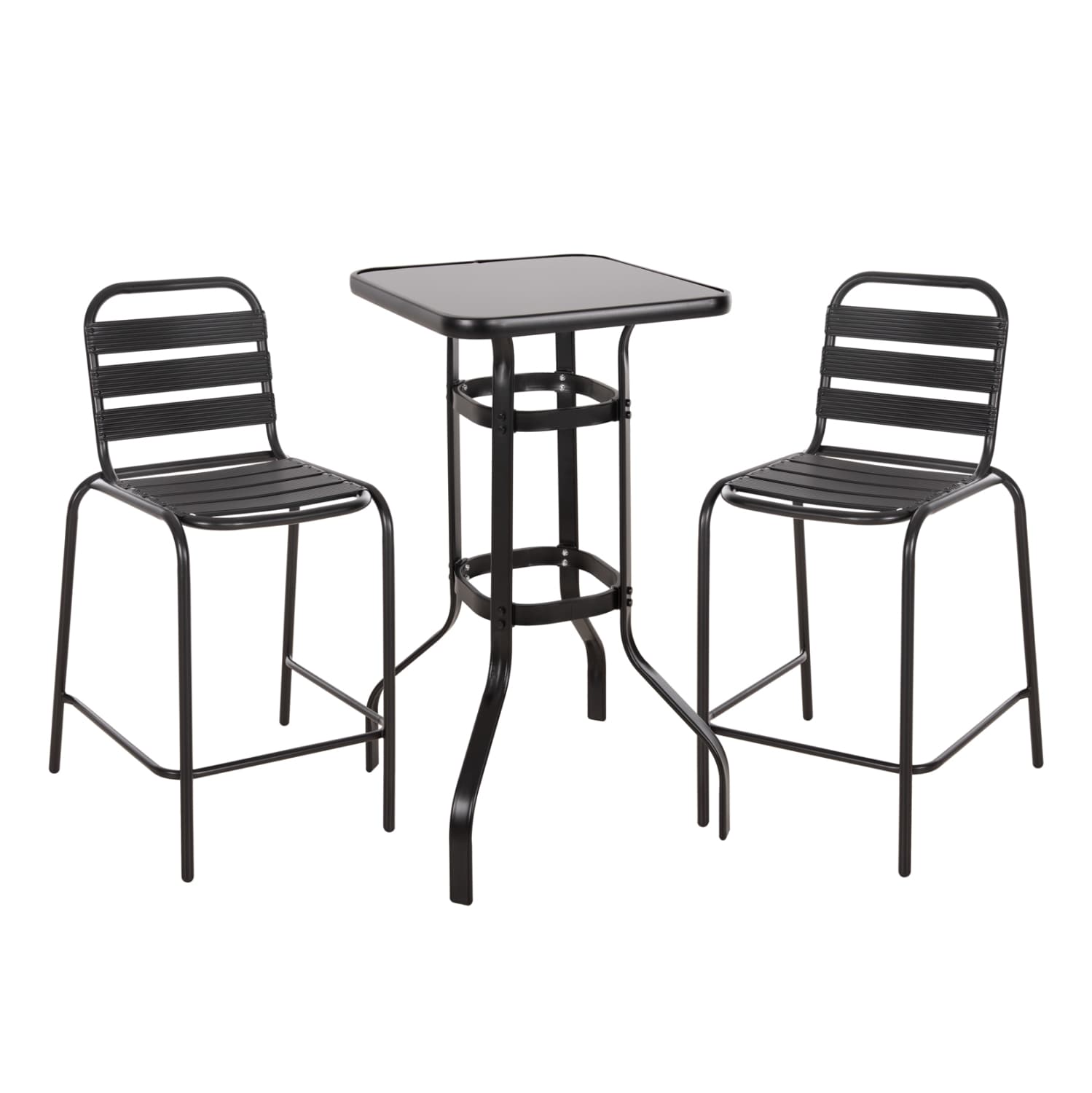 OUTDOOR LOUNGE SET 3PCS LAURA BLACK METAL & ALUMINUM