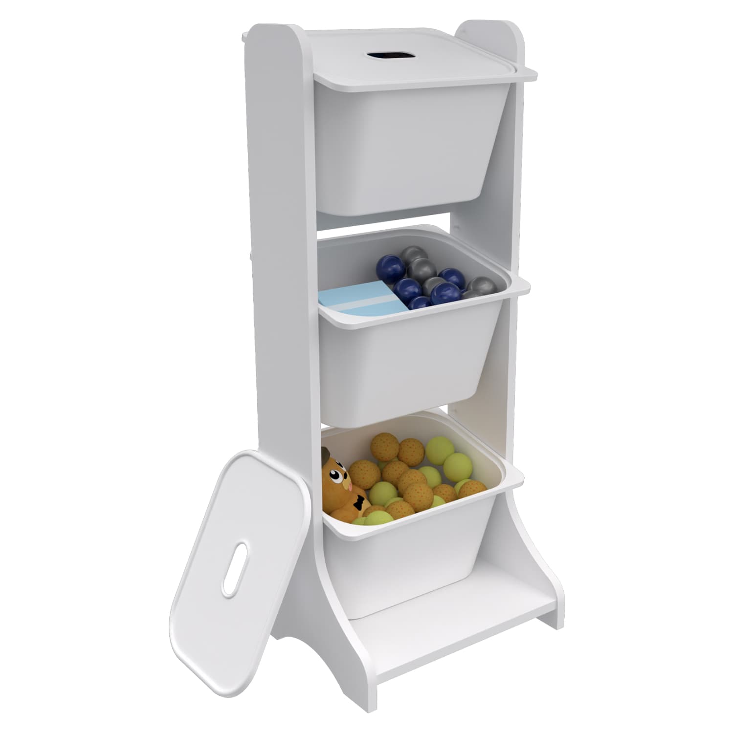 STORAGE FURNITURE FRED WHITE MELAMINE 44x35x107Hcm.