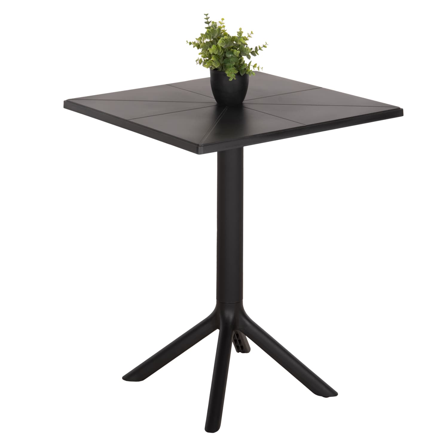 Квадратна маса од полипропилен TERRIN BLACK 60,5x60,5x76,5Hcm.