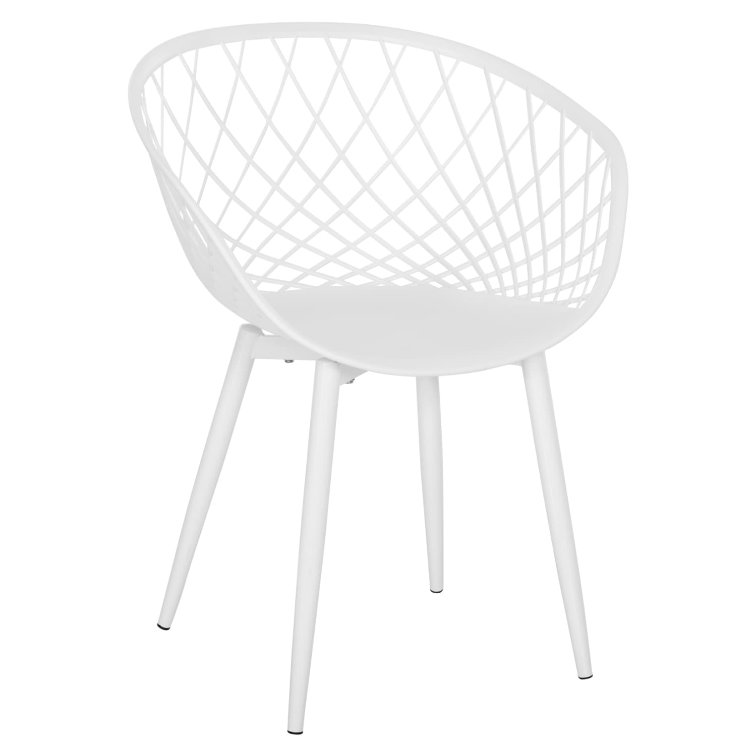 ARMCHAIR ARIADNE WHITE POLYPROPYLENE-WHITE METAL LEGS 62x54x81Hcm.