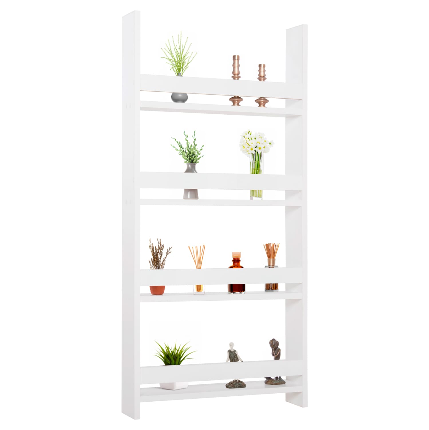 WALL SHELVES SANI MELAMINE IN WHITE 60x10x120Hcm. (4 SHELVES)
